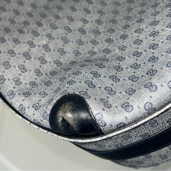 Authentic Gucci Micro GG Monogram Vintage gray navy blue shoulder bag - Picture 4 of 17